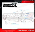 exhaust muffler DOMINATOR homologated road legal HP1 BLACK fits the motorcycle FZ 8 N / FZ8 S FAZER 2010   2016