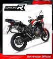 Honda CRF 1000L Africa Twin 2015 -2017 Full Exhaust System  Muffler Auspuff Sportauspuff Silencer Echappement Silencieux Scarico Scarichi Escape Collector Manifold Wydech Tłumik  P7 BLACK  DOMINATOR 2