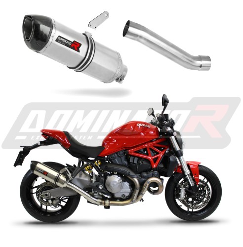 Monster 821 EXHAUST Ducati Muffler Auspuff Sportauspuff Silencer Echappement Silencieux Scarico Scarichi Escape Wydech Tłumik Carbon End Cap HP1 2018 - 2021 Dominator x
