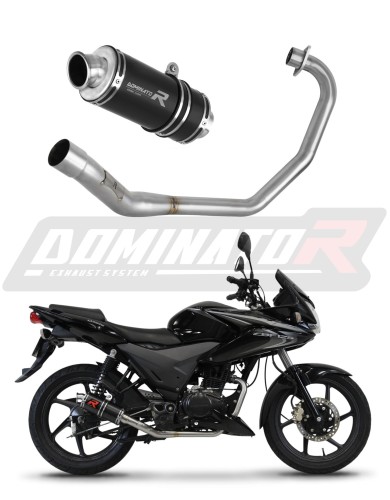 sistema de escape completo con silenciador DOMINATOR Full System GP1 negro compatible con la motocicleta Honda CBF 125 2009  2014 6