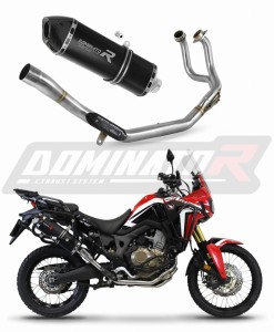 Honda CRF 1000L Africa Twin 2016 - 2019 Sistema de escape Colector Silenciador HP7 NEGRO + dB killer medium