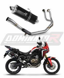 Honda CRF 1000L Africa Twin 2016 - 2019 Sistema de escape Colector Silenciador P7 NEGRO + dB killer medium