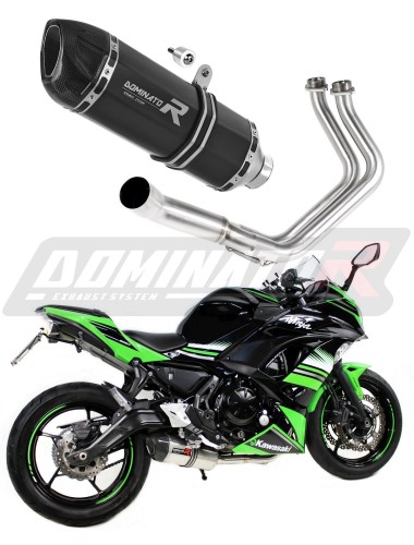 sistema de escape completo con silenciador DOMINATOR Full System HP1 negro compatible con la motocicleta Kawasaki NINJA 650 2017  2022 3