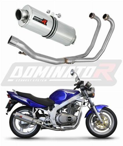 complete exhaust system with muffler DOMINATOR Full System oval fits the motorcycle Suzuki GS 500E 1989   2009 7