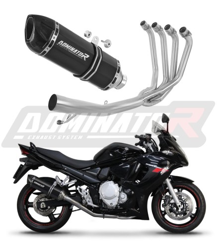 complete exhaust system with muffler DOMINATOR Full System HP1 BLACK fits the motorcycle Suzuki GSXF 650 2007   2016 7
