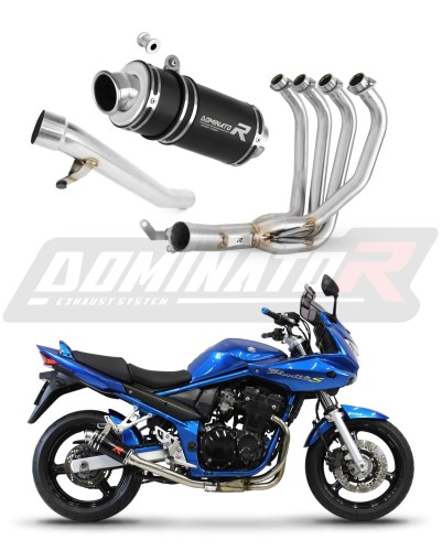 sistema de escape completo con silenciador DOMINATOR Full System GP1 negro compatible con la motocicleta Suzuki