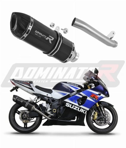escape silenciador DOMINATOR Slipon HP1 negro compatible con la motocicleta Suzuki GSXR 1000 K1  K4 2001  2004 6