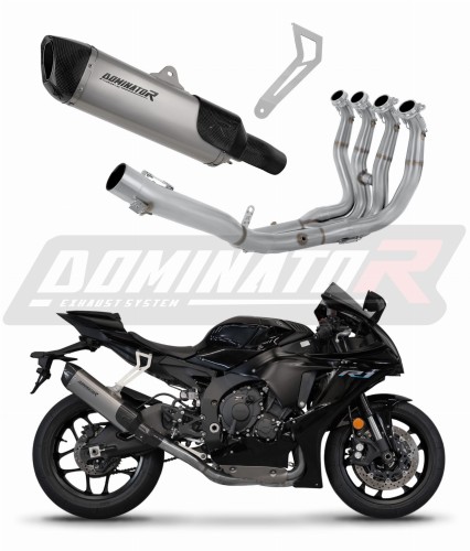 sistema de escape completo con silenciador DOMINATOR Full System Race HP6 titanio compatible con la motocicleta YZF R1 1000 RN32 2015  2016 6