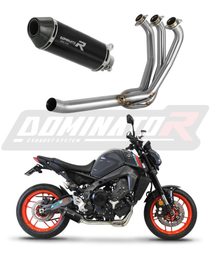 Yamaha MT 09 2021 - 2022 Full  Exhaust System Muffler Auspuff Sportauspuff Silencer Echappement Silencieux Scarico Scarichi Escape Collector Manifold Wydech Tłumik  HP3 BLACK Low Level  DOMINATOR EXHAUST SYSTEM x