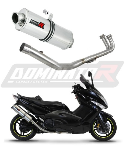 sistema de escape completo con silenciador DOMINATOR Full System oval compatible con la motocicleta Yamaha TMAX 500 2008  2011 6