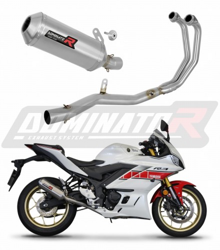 sistema de escape completo con silenciador DOMINATOR Full System OV G2 compatible con la motocicleta Yamaha YZFR3 2019  2024 6