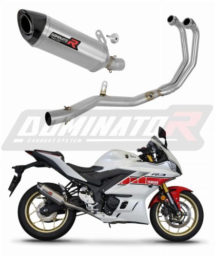 sistema de escape completo con silenciador DOMINATOR Full System HP8 compatible con la motocicleta Yamaha YZFR3 2019  2024 6