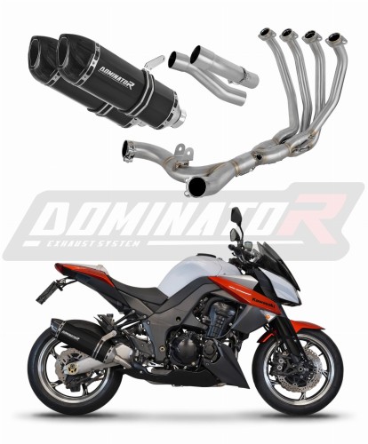 Kawasaki Z1000 2014 - 2016 Full  Exhaust System  Muffler Auspuff Sportauspuff Silencer Echappement Silencieux Scarico Scarichi Escape Collector Manifold Wydech Tłumik HP1 BLACK DOMINATOR x