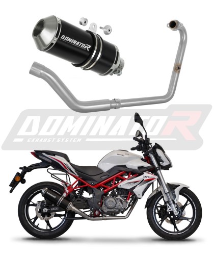 sistema de escape completo con silenciador DOMINATOR Full System OV G2 negro compatible con la motocicleta Benelli BN 125 2018  2023 6