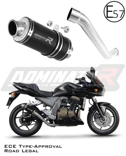 escape silenciador DOMINATOR homologado GP1 negro compatible con la motocicleta Kawasaki Z750 2004  2006 6