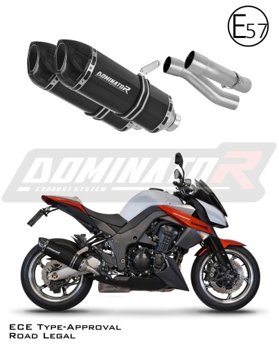 escape silenciador DOMINATOR homologado HP1 negro compatible con la motocicleta Kawasaki Z1000 2010  2013 6