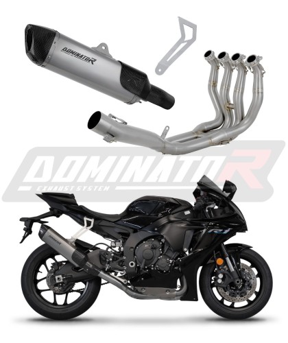sistema de escape completo con silenciador DOMINATOR titanio Full System HP6 compatible con la motocicleta YZF R1 1000 RN49 2017  2019 6