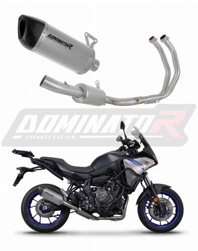 sistema de escape completo con silenciador DOMINATOR Full System titanio HP6 compatible con la motocicleta Yamaha Tracer 7 / GT 2020  2024