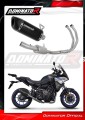 sistema de escape completo con silenciador DOMINATOR Full System HP6 negro compatible con la motocicleta Yamaha Tracer 7 / GT 2020  2024 2