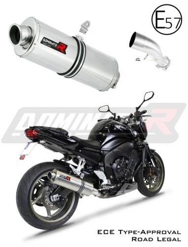 exhaust muffler DOMINATOR homologated road legal oval fits the motorcycle YAMAHA FZ1 1000 FAZER 20