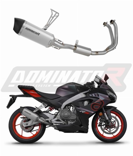 sistema de escape completo con silenciador DOMINATOR Full System titanio HP6 compatible con la motocicleta Aprilia RS 457 2024  2026