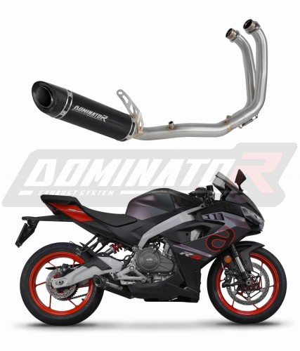 sistema de escape completo con silenciador DOMINATOR Full System HP8 negro compatible con la motocicleta Aprilia RS 457 2024  2026