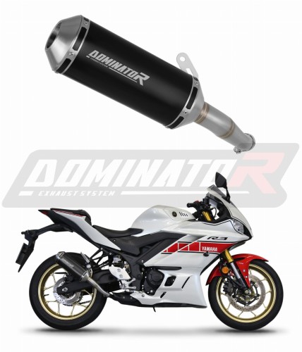 escape silenciador DOMINATOR OV G2 negro compatible con la motocicleta Yamaha YZFR3 2019  2024 2