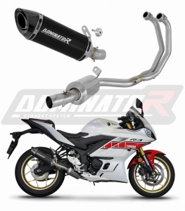 Yamaha YZF-R3 2019 - 2024 Sistema de escape Colector Silenciador HP8 NEGRO + dB killer medium