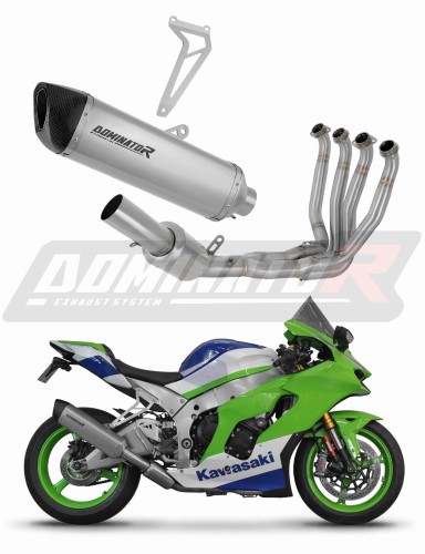 sistema de escape completo con silenciador DOMINATOR Full System titanio HP6 compatible con la motocicleta Kawasaki ZX10R / RR 2021  2025