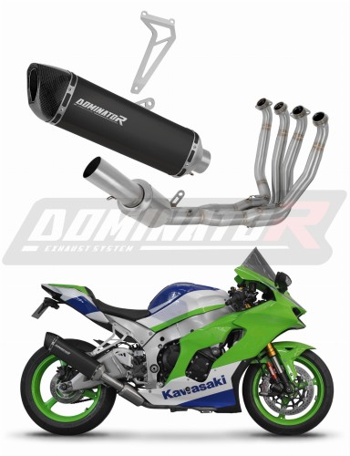 complete exhaust system with muffler DOMINATOR Full System HP6 BLACK fits to Kawasaki ZX10R / RR 2021  2025