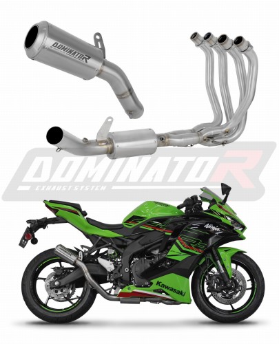 sistema de escape completo con silenciador DOMINATOR Full System GPS compatible con la motocicleta Kawasaki ZX4R / RR 2023  2024