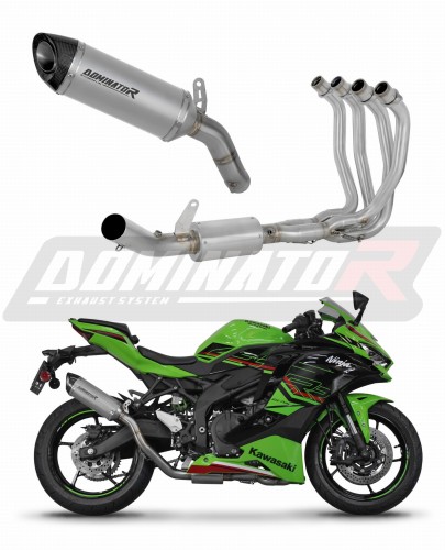 sistema de escape completo con silenciador DOMINATOR Full System titanio HP8 compatible con la motocicleta Kawasaki ZX4R / RR 2023  2024 5
