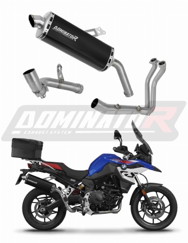 sistema de escape completo con silenciador DOMINATOR Full System P7 negro compatible con la motocicleta BMW F900GS Adventure 2024