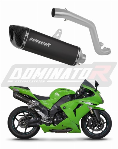 Kawasaki ZX10R 2006 - 2007 Right Side Motorcycle Muffler Auspuff Sportauspuff Silencer Echappement Silencieux Scarico Scarichi Escape Wydech Tłumik HP6 BLACK Dominator Exhaust System x