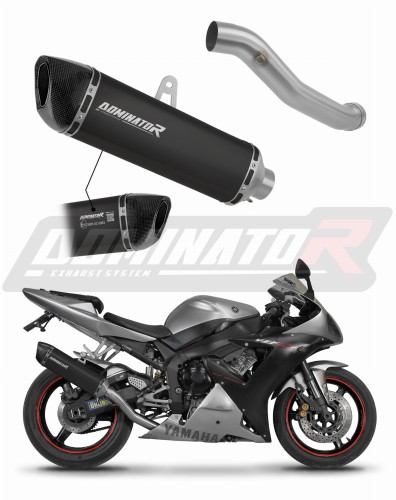 escape silenciador DOMINATOR homologado HP6 negro compatible con la motocicleta Yamaha YZF R1 1000 RN09 2002  2003