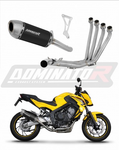Honda CB 650F 2014 - 2018 Full  Exhaust System Muffler Auspuff Sportauspuff Silencer Echappement Silencieux Scarico Scarichi Escape Collector Manifold Wydech Tłumik S6 BLACK DOMINATOR EXHAUST SYSTEM x