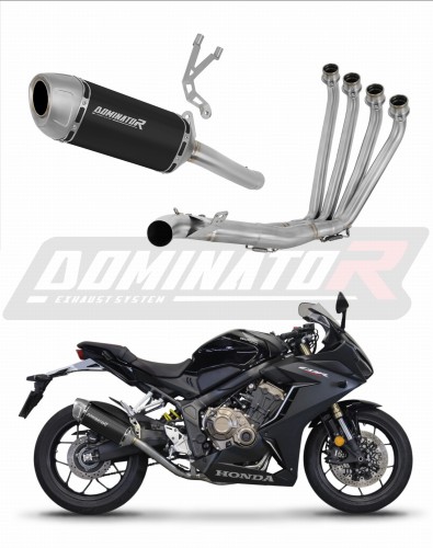 complete exhaust system with muffler DOMINATOR Full System S6 BLACK fits to Honda CB 650 R 2019  2023