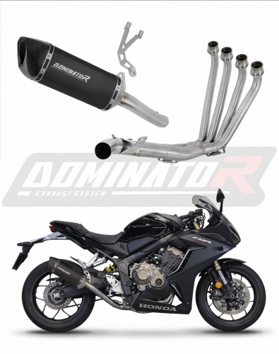 complete exhaust system with muffler DOMINATOR Full System HP6 BLACK fits to Honda CBR 650 R 2019  2023