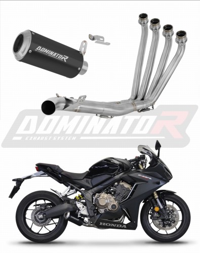 complete exhaust system with muffler DOMINATOR Full System GP BLACK fits to Honda CBR 650 R 2019  2023 8