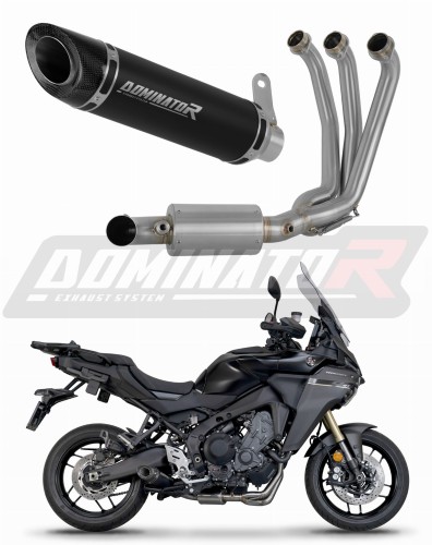 sistema de escape completo con silenciador DOMINATOR Full System HP8 negro EX compatible con la motocicleta Yamaha Tracer 9 / GT 2025  2026