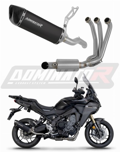 sistema de escape completo con silenciador DOMINATOR Full System HP6 negro EX compatible con la motocicleta Yamaha Tracer 9 / GT 2025  2026