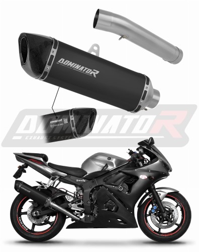 escape silenciador DOMINATOR homologado HP6 negro compatible con la motocicleta Yamaha YZF R6 2003  2007 5