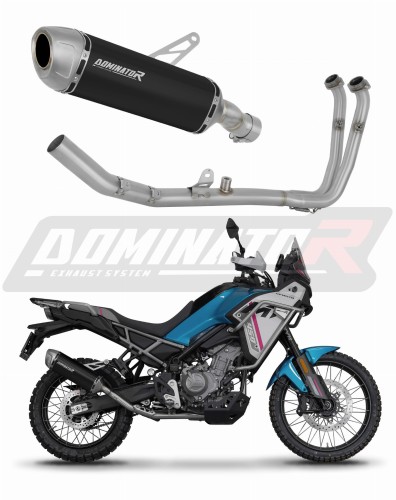 sistema de escape completo con silenciador DOMINATOR Full System S6 negro compatible con la motocicleta CF MOTO 450 MT 2024  2026 5