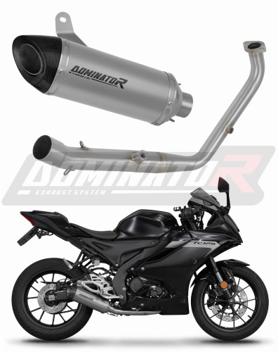 sistema de escape completo con silenciador DOMINATOR Full System titanio HP8 compatible con la motocicleta Yamaha YZF R125 2024  2025