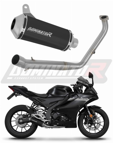 sistema de escape completo con silenciador DOMINATOR Full System OV G2 negro compatible con la motocicleta Yamaha YZF R125 2021  2024
