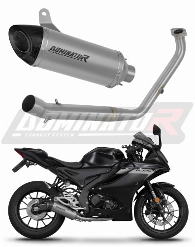 sistema de escape completo con silenciador DOMINATOR Full System titanio HP8 compatible con la motocicleta Yamaha YZF R125 2021  2024