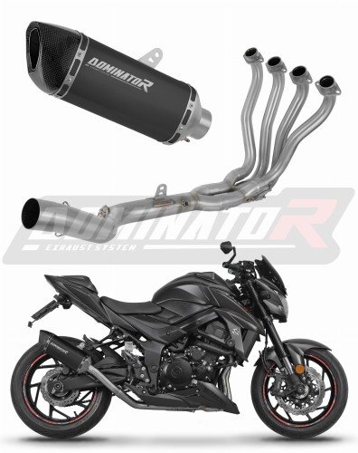sistema de escape completo con silenciador DOMINATOR Full System HP6 negro compatible con la motocicleta Suzuki GSXS 750 2017  2020