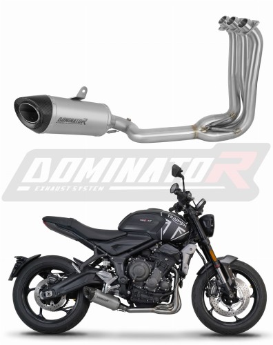 sistema de escape completo con silenciador DOMINATOR Full System titanio HP8 compatible con la motocicleta Triumph Trident 660 2021  2024
