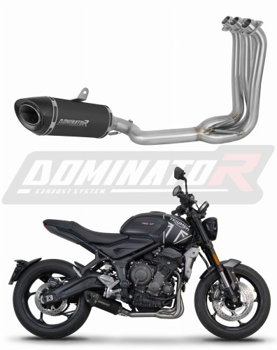 Triumph Trident 660 2021 2024 Full System Motorcycle Muffler Auspuff Sportauspuff Silencer Echappement Silencieux Scarico Scarichi Escape Wydech Tłumik HP8 Black Dominator Exhaust System x