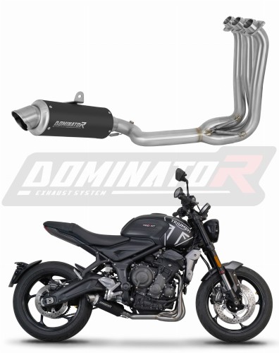 sistema de escape completo con silenciador DOMINATOR Full System GPF negro compatible con la motocicleta Triumph Trident 660 2021  2024